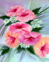 This one was my first try at painting flowers.  It is for sale.